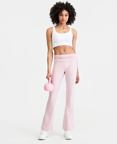 Id Ideology Women's Studio Foldover Waist Flare Leggings, Macy's Exclusive