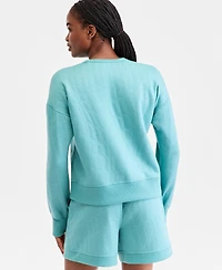 Id Ideology Women's Quilted Reversible Crewneck Sweatshirt, Macy's Exclusive
