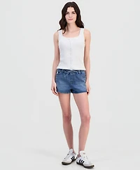 Vanilla Star Juniors' Embroidered Seashell Drawstring Shorts