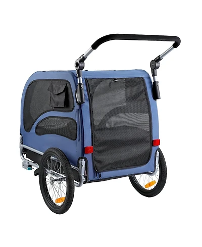 Sugift Dog Bike Trailer 2-in-1 Pet Stroller Carrier 100 Lb Capacity
