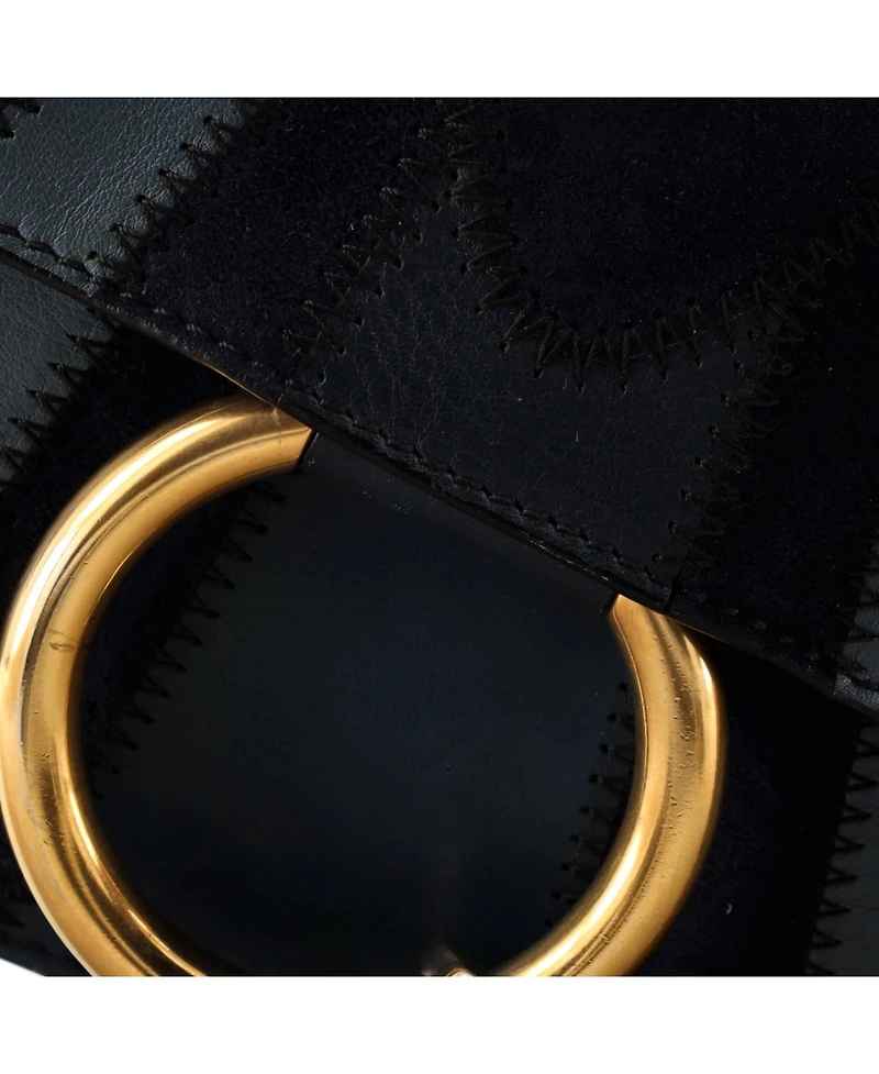 Pre-Owned Chloe Small Faye Patchwork Shoulder Bag Suede