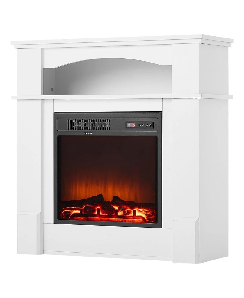 Sugift 33" Freestanding Electric Fireplace Stove Heater with Mantel 1500W