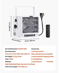 SUGIFTElectric Garage Heater 4800W with Remote Timer Overheat Protection 240V