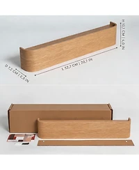 Yigii Modern Wall Coat Rack - 5 Hooks, Oak Veneer, Minimalist Design