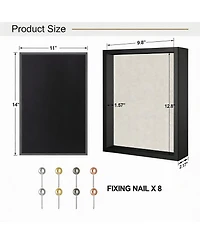 Yigii Shadow Box Frame: Magnetic Door, Linen Back, Durable Wood