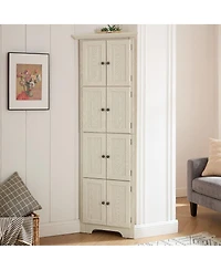 Streamdale Furniture 4-Tier 72" Corner Kitchen Pantry Storage Cabinet with 8 Doors