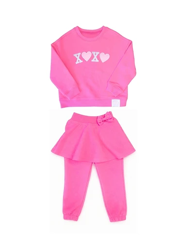 Bits & Bows Toddler Girls Xo Valentine's Day Skirted Sweatsuit