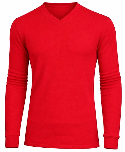 Galaxy By Harvic Men's Long-Sleeve Waffle-Knit V-Neck Thermal T-Shirt
