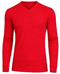 Galaxy By Harvic Men's Long-Sleeve Waffle-Knit V-Neck Thermal T-Shirt