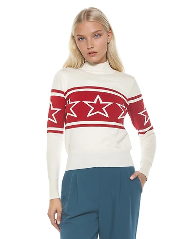 Alexia Admor Women's Lisa Star Mock Neck Sweater