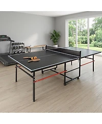 Baofuwish 96 Inch Indoor Foldable Portable Ping Pong Table Mid-Size Tennis Game Set with Net Paddles and Balls for Family Room