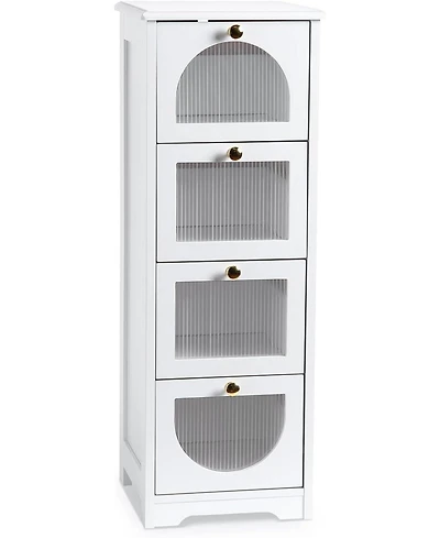 gaomon Small Bathroom Floor Cabinet, Freestanding Bathroom Organizer and Storage Cabinet with 4 Drawers