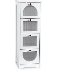 gaomon Small Bathroom Floor Cabinet, Freestanding Bathroom Organizer and Storage Cabinet with 4 Drawers