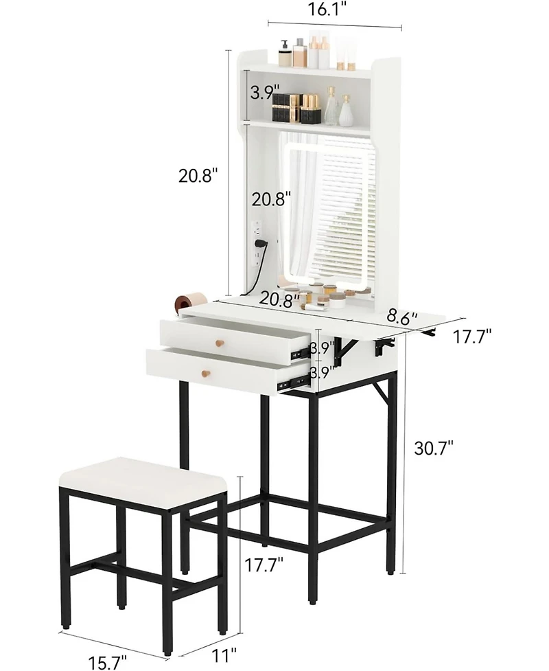 Gaomon Small Makeup Vanity Desk Set Mirror