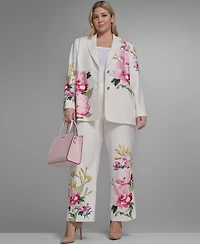 Karl Lagerfeld Paris Plus Placed Floral Wide Leg Pants