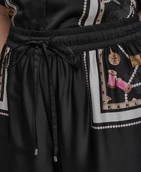 Karl Lagerfeld Paris Plus Printed Soft Wide Leg Pants