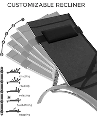 gaomon Couple of Heavy-Duty Patio Chaise Lounge Chairs - Adjustable Aluminum Frame Perfect Addition to Any Outdoor Space