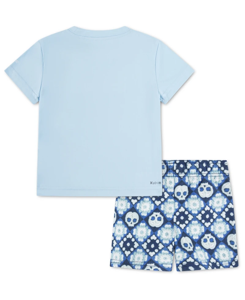 Hurley Boys 4-7 Crochet Skull Swim T-Shirt and Shorts, 2-Piece Set