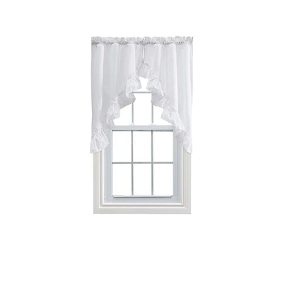Ellis Curtain Stacey 1.5" Rod Pocket Ruffled Swag