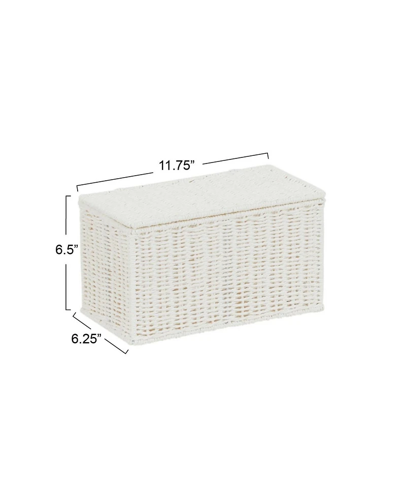 Household Essentials Small Wicker Basket with Lid, Multipurpose Storage Basket