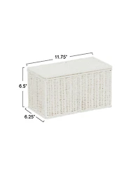 Household Essentials Small Wicker Basket with Lid, Multipurpose Storage Basket