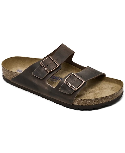 Birkenstock Men's Arizona Essentials Oiled Leather Two-Strap Sandals from Finish Line