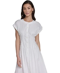 Calvin Klein Women's Button Down A-Line Midi Dress
