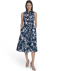 Calvin Klein Women's Collared Floral Midi Dress