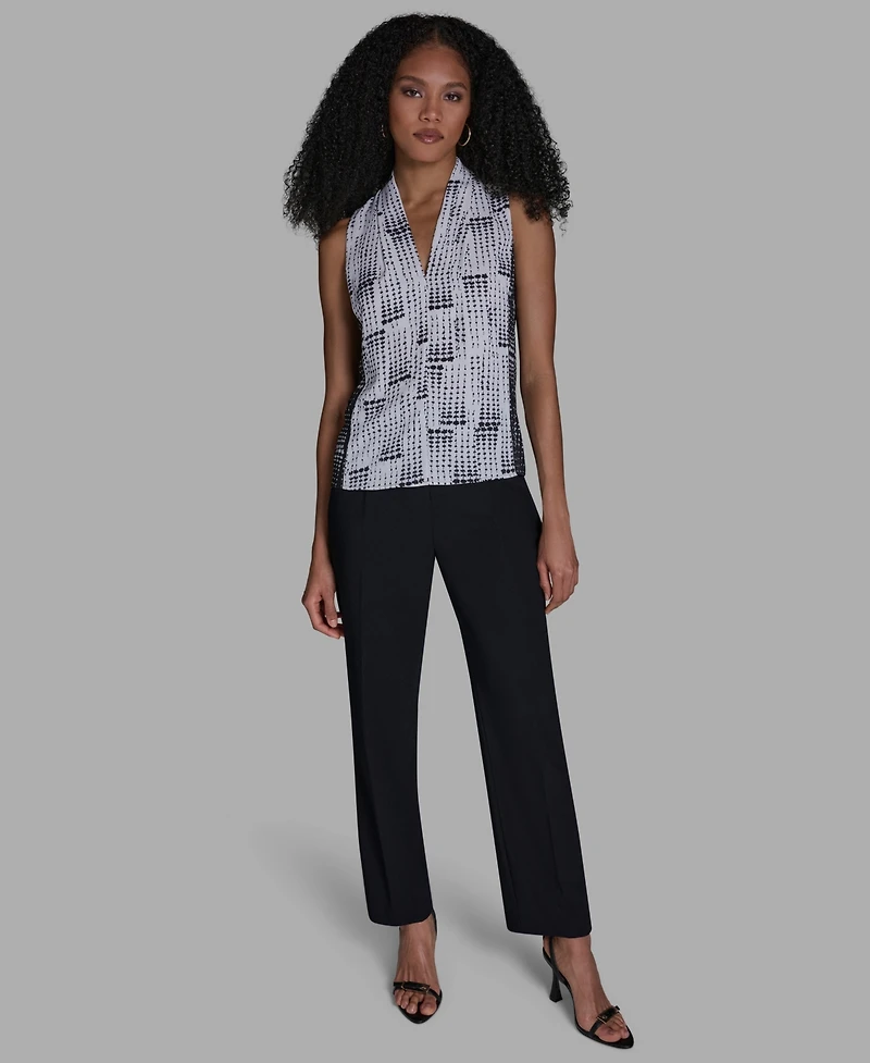 Bcbg Women's Printed V-Neck Sleeveless Blouse