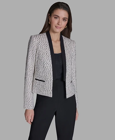 Bcbg Women's Stand-Up Collar Open-Front Textured Jacket