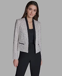 Bcbg Women's Stand-Up Collar Open-Front Textured Jacket