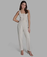 Bcbg Women's Pinstripe Pleated Mid Rise Pants