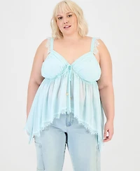 And Now This Trendy Plus Lace-Trim High-Low Top, Macy's Exclusive