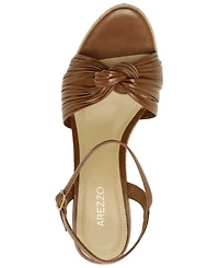 Arezzo Women's Charlotte Round Toe Wedge Sandals