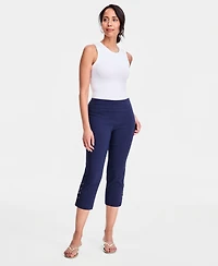 Jm Collection Women's Side Lace-Up Pull-On Capri Pants, Created for Macy's