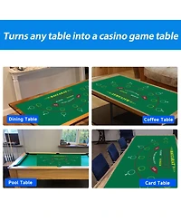 Gse Games & Sports Expert Texas Hold'em Poker Layout Felt with Instructions, Las Vegas Style Game Tabletop Mat