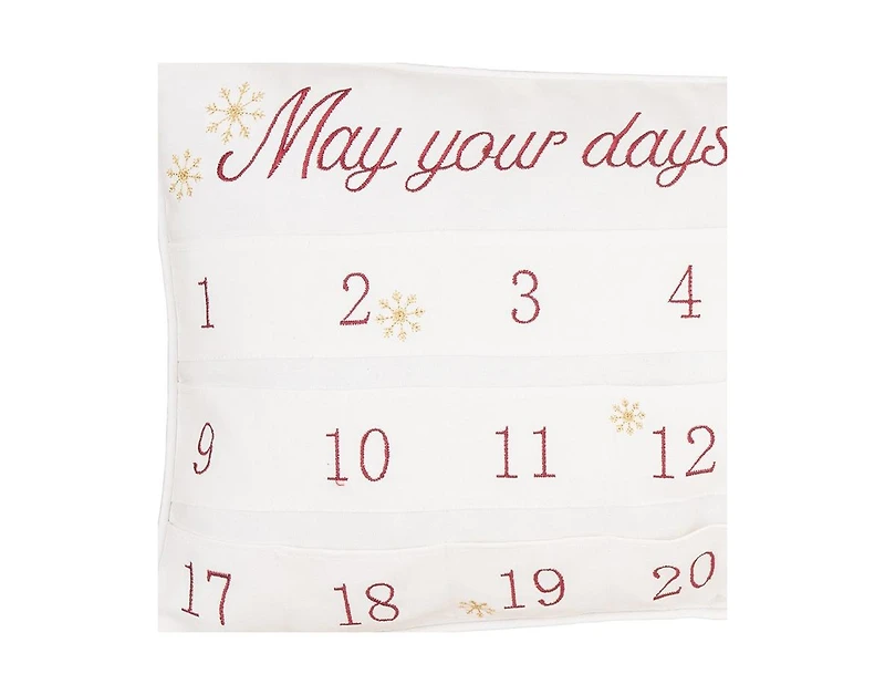 C&F Home Merry & Bright Advent Embroidered Throw Pillow, 12" x 24"