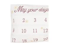 C&F Home Merry & Bright Advent Embroidered Throw Pillow, 12" x 24"