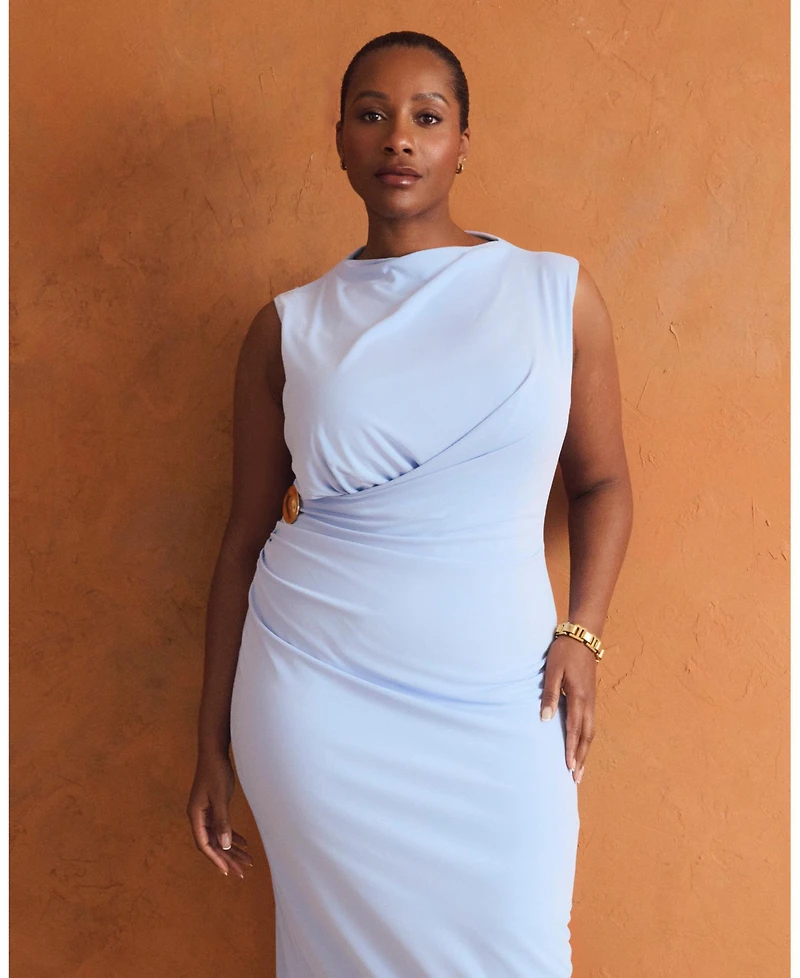 Estelle Plus Livia High-Neck Midi Dress