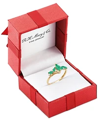 Macy's Emerald (7/8 ct. t.w.) and Diamond (1/10 Ring 14k Yellow Gold (Also Available Sapphire, Ruby)