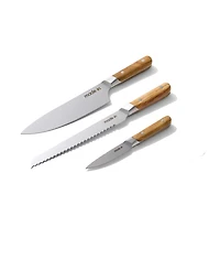 Made In Knife Block 3-Pc. Knife Set and Wood Handles