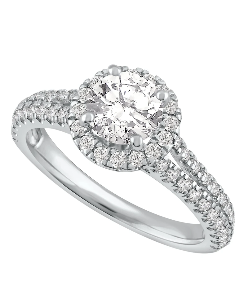 Gia Certified Diamonds Halo Engagement Ring (1-1/4 ct. t.w.) in 14k Yellow or White Gold