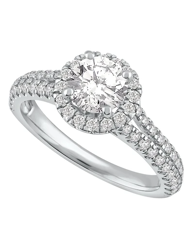 Gia Certified Diamonds Halo Engagement Ring (1-1/4 ct. t.w.) in 14k Yellow or White Gold