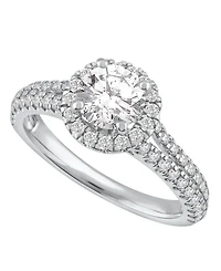 Gia Certified Diamonds Halo Engagement Ring (1-1/4 ct. t.w.) in 14k Yellow or White Gold
