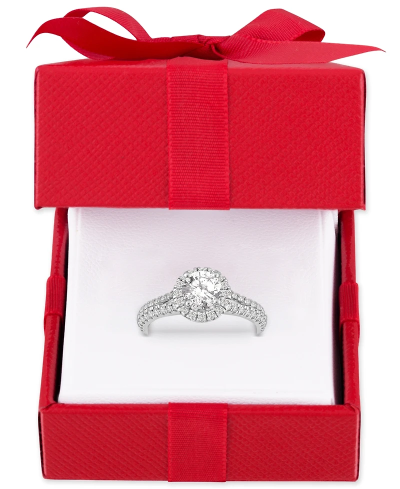 Gia Certified Diamonds Halo Engagement Ring (1-1/4 ct. t.w.) in 14k Yellow or White Gold