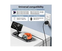 Risokeys Foldable Wireless Charger - 3-in-1 Wireless Charger with Magnetic Phone,Watch and Earphone Charging Station for Desktop