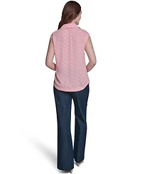 Tommy Hilfiger Women's Sleeveless Dot Collared Blouse