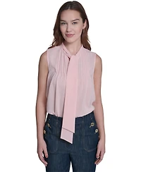 Tommy Hilfiger Women's Sleeveless Tie Neck Blouse