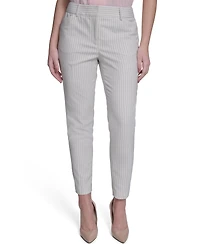 Tommy Hilfiger Women's Slim Fit Pinstripe Mid Rise Pants