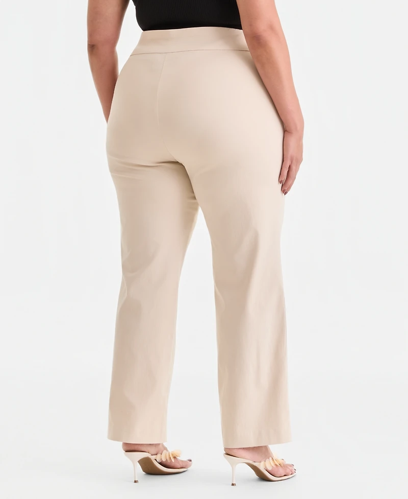 I.n.c. International Concepts Plus Mid-Rise Pull-On Straight-Leg Pants
